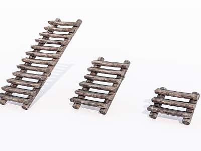 Three Different Sizes of Wooden Pallets for Practical Home Use 3d model