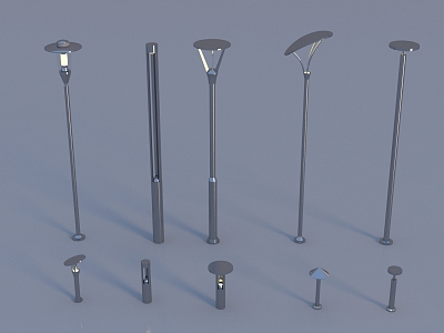 Modern garden lights high pole lights landscape lights lawn lights 3d model