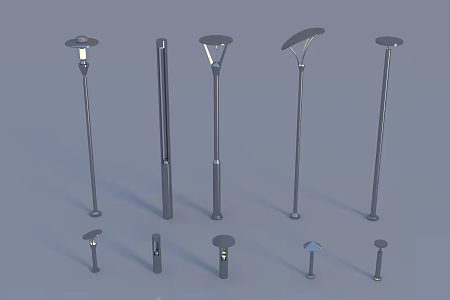 Modern garden lights high pole lights landscape lights lawn lights 3d model