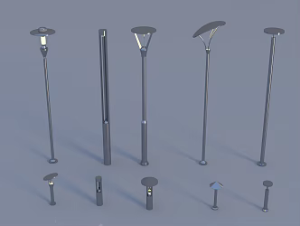 Modern garden lights high pole lights landscape lights lawn lights 3d model