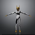 Humanoid Creature Character Featuring Yellow Horns White Body And Yellow Limbs