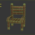 Classic Traditional Wooden Leisure Chair With Slatted Back Armrests And Square Legs