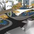 Modern Building Facade Design With Glass Curtain Walls Lush Greenery And Landscaped Pathways