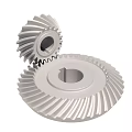 Silver Helical Gears Industrial Mechanical Components With Precision Teeth Structure 3d model