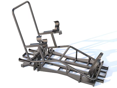 Medical Rehabilitation Training Device with Metal Frame and Adjustable Supports for Patient Recovery 3d model