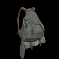 Gray Canvas Backpack With Leather Straps And Vintage Design For Outdoor Use