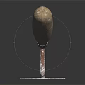 Sturdy Professional Construction Trowel with Wooden Handle and Cement Residue
