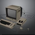 Vintage Electronic Computer System With Monitor Keyboard And Disk Drive