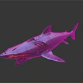 Blue Mechanical Shark With Glowing Eyes Mouth And Sci Fi Futuristic Design