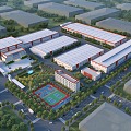 Modern Factory Building Bird's-eye View Industrial Park Factory Building Factory Logistics Park Warehouse Office Building 3d model