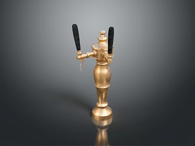 Golden Hardware Tool With Black Handles And Sturdy Metal Base Design 3d model