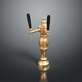 Golden Hardware Tool With Black Handles And Sturdy Metal Base Design