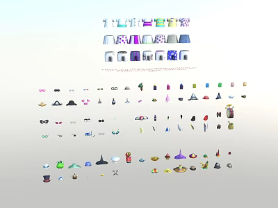Stylish Apparel And Accessories Collection Featuring Hats Scarves Gloves And Outfits 3d model