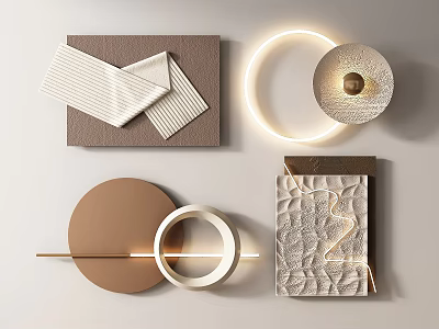 Minimalist Modern Home Wall Decor With Circular Striped Textured Design Elements 3d model