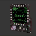 Electronic Control Panel Display With Green Screen Knobs Buttons And Test Code