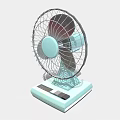 Modern Air Conditioner Fan With Light Blue Base And Metal Grille