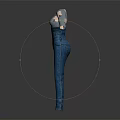 Short Sleeved Floral Pattern Blouse With High Waisted Fitted Jeans And Button Details