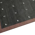 Square Dark Gray Rug With Brown Border And White Pattern Design 3d model