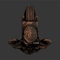 Artistic Copper Jewelry With Intricate Mythical Face Carvings And Elaborate Patterns