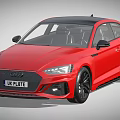 Red Sporty Two Door Coupe With Black Roof UK License Plate And Black Wheels