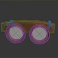 Orange Frame Blue Lens Goggles As Essential Daily Living Accessory 3d model
