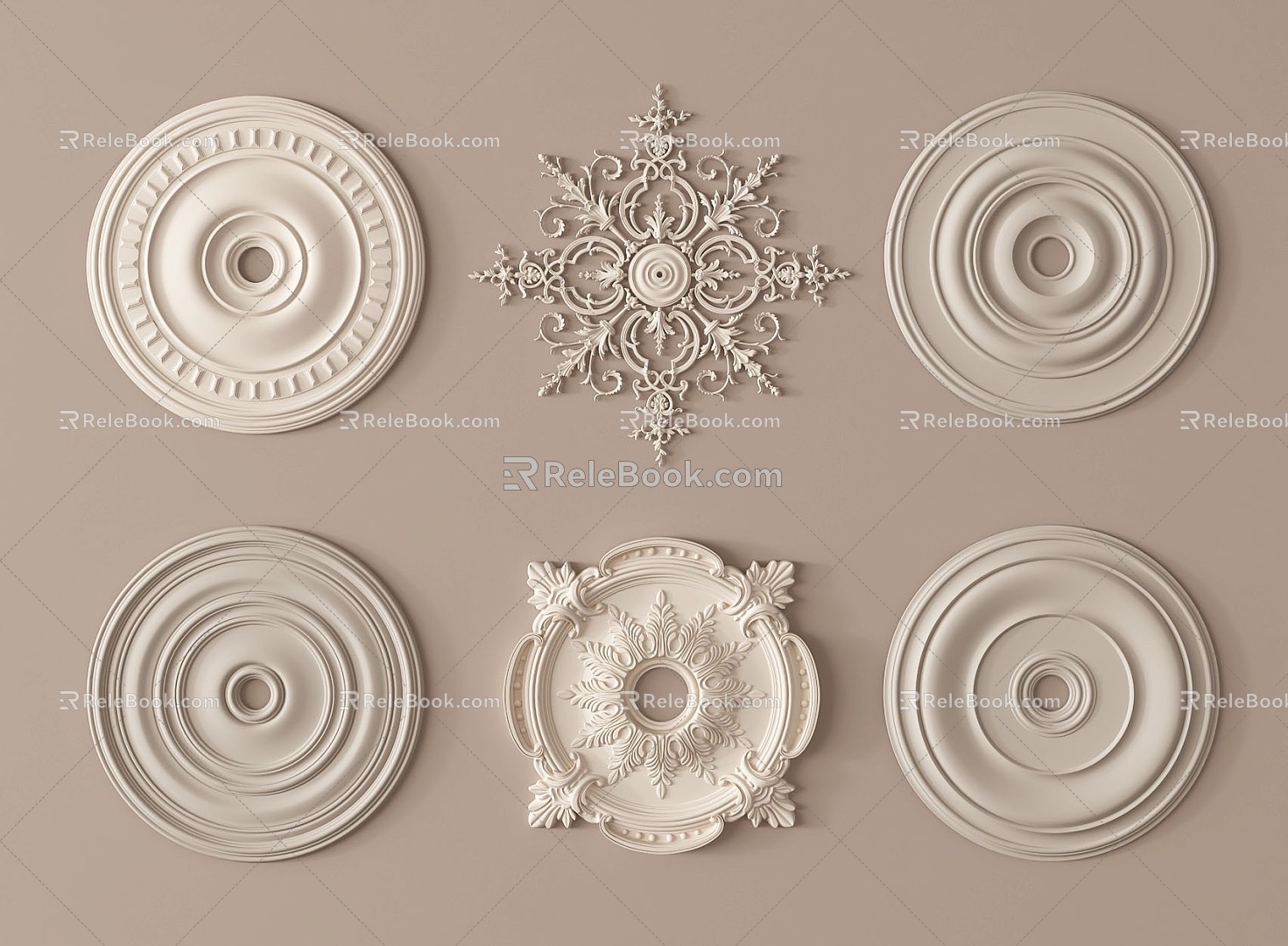 modern carved plaster carved 3d model