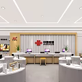 Huawei Authorized Digital Store Interior With Mobile Phones On Wooden Display Tables And Bright Lighting
