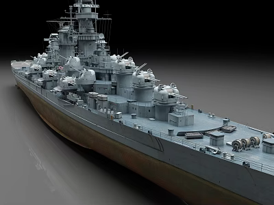 Highly Detailed Battleship Model Featuring Turrets Superstructure Deck And Military Design Details 3d model