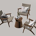 Modern Outdoor Table and Chair Combination Casual Table and Chair 3d model