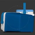 Blue Insulated Coolers With Handle Open Lid And White Trim Design Details