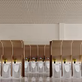 Modern Public Restroom With Urinals And Greenery