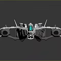 Futuristic Sci-Fi Spaceship Model With Silver Metallic Body And Transparent Cockpit