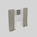 Beige Linen Curtains With White Sheer Panels For Modern Window Decoration