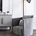 Light Luxury Side Cabinet Side Cabinet Single Sofa Combination 3d model