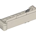 Modern three-seat sofa 3d model