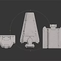 Three Silver Mechanical Components With Textured Surfaces On White Background