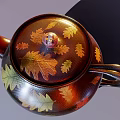 Decorative Daily Use Teapot With Colorful Leaf Patterns And Vintage Design
