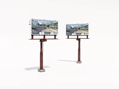 Old outdoor billboard 3d model
