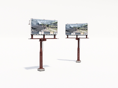 Old outdoor billboard 3d model