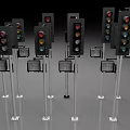 Durable Outdoor Lights Featuring Traffic Lights With Metal Poles And Stable Bases