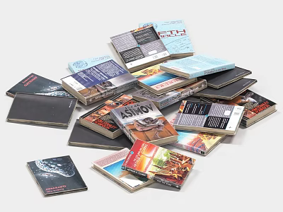 Assorted Books And Magazines Stacked Collection With Various Covers And Diverse Topics 3d model