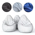 Comfortable Blue Black and Gray Bean Bag Chair Modern Living Room Seating