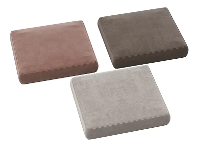 Soft Square Velvet Cushions With Three Colors Brown Dark Brown And Gray 3d model