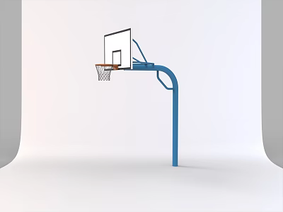 Modern Indoor Basketball Gym Featuring Blue Hoop Stand And White Backboard 3d model