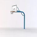 Modern Indoor Basketball Gym Featuring Blue Hoop Stand And White Backboard