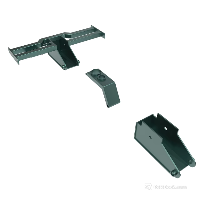 Assorted Black Metal Bracket Components For Industrial Mechanical Assembly Use 3d model