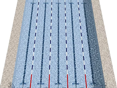 Swimming Pool Sports Equipment Featuring Lane Dividers and Training Markers 3d model