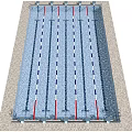 Swimming Pool Sports Equipment Featuring Lane Dividers and Training Markers