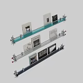 Modern Glass Bookshelf With Metal Frames And Open Layered Shelves Holding Books