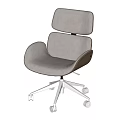 Modern Office Chair With Dual Backrests Upholstered Fabric Curved Armrests Silver Metal Base Wheels